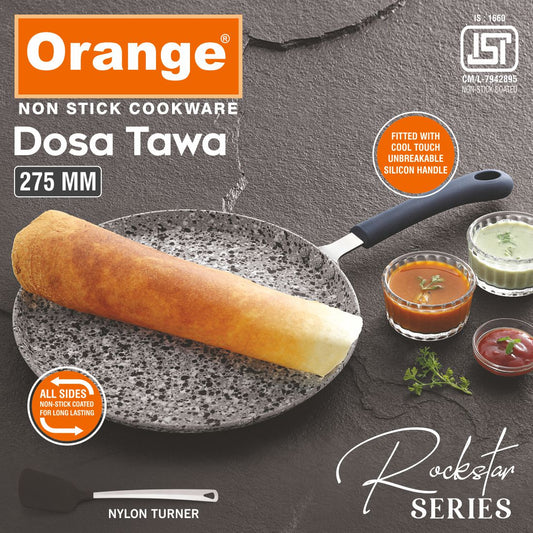Orange 4.00mm Rockstar Dosa Tawa/Flat Tawa