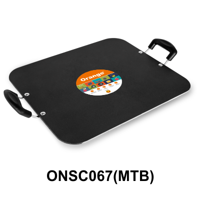 Orange 4.0MM Series Aluminium Non-Stick Multipurpose Tawa | Dosa Tawa | Paratha Tawa with Cool Touch Handle, 4MM Elegant Tawa 33.02 CM Diameter with Free Nylon Spatula & Scrubber | Black