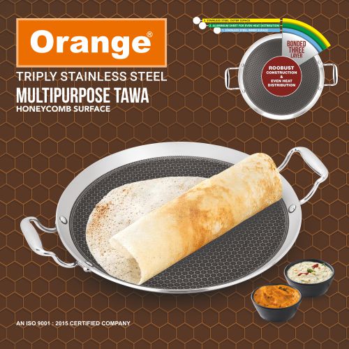 ORANGE - TRIPLY HONEYCOMB MULTIPURPOSE TAWA