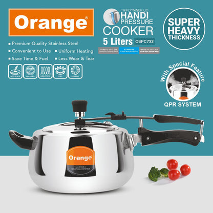 ORANGE - TRIPLY HANDI INNER LID PRESSURE COOKER